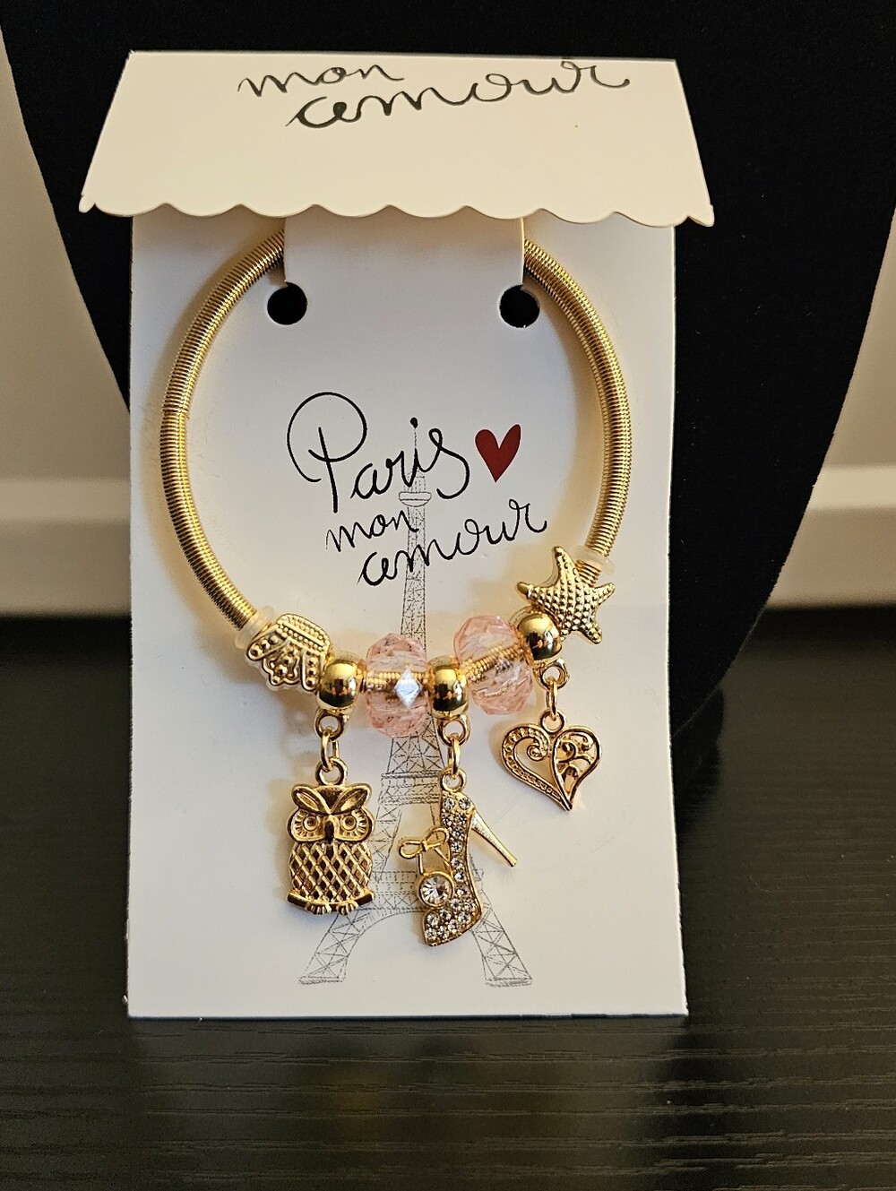 Mon Amour Paris Gold Charm Bracelet